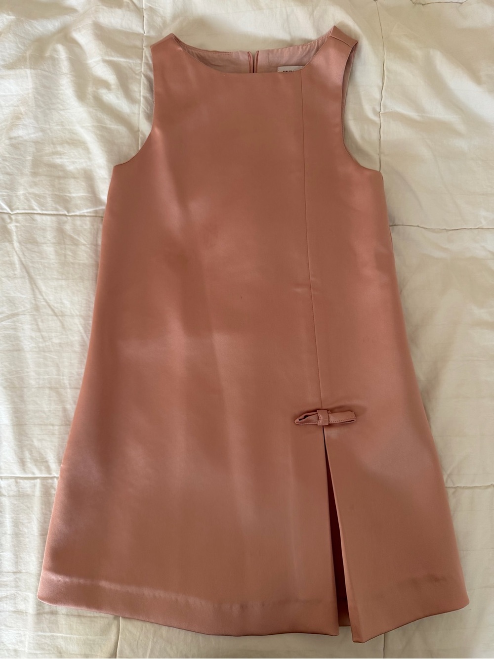 Zara Girls Sleeveless Dusty Rose Silk Shift Dress, size 7T